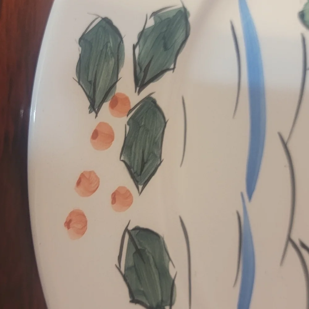 Gibson‎ Large Christmas Snowman Server Plate 14in Round Holiday